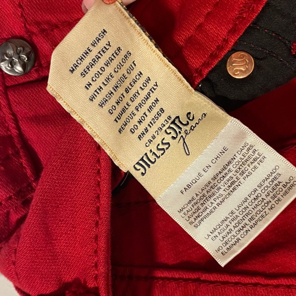 Miss Me Ruby Red Mid-Rise Skinny Jeans Size 26 - Picture 12 of 14